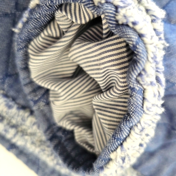 Talbots Fringe Quilted Chambray Jacket Size 4 EUC (Runs small) - Picture 4 of 15